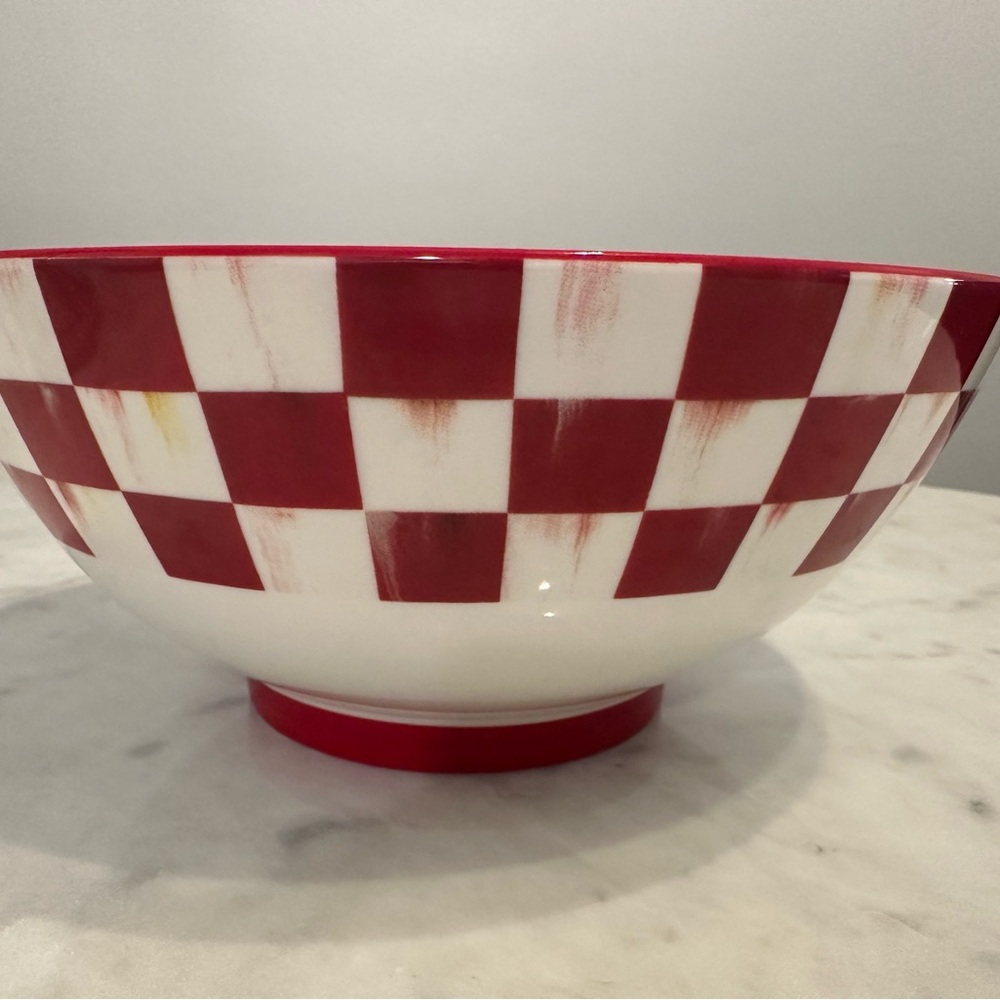 MacKenzie-Childs Cherry Checkered Bowl